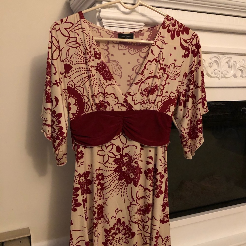 Beautiful Floral design belted dress